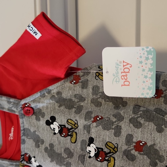 Disney Mickey Mouse baby 2pc overall set size 12 months - Picture 2 of 4